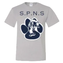 St. Philip Neri School Spirit Short Sleeve T-Shirt w/ Paw Print Logo 