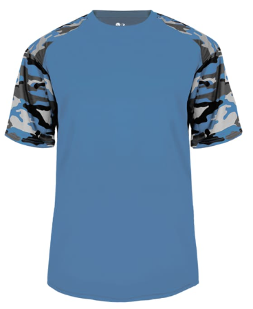 Columbia Blue Performance Camo Sleeve T-shirt