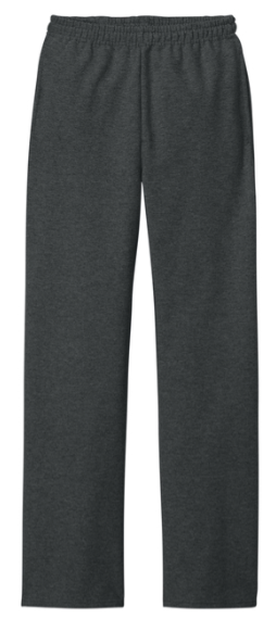 Unisex NuBlend® Black Heather Open-Bottom Sweatpants with Pockets
