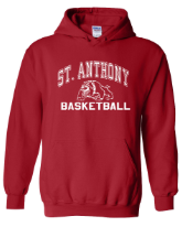 St. Anthony School Team Pullover Hoodie w/ Basketball Logo 