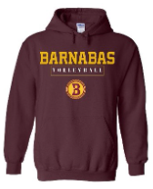 St. Barnabas Elementary School Team Pullover Hoodie w/ Volleyball Logo 