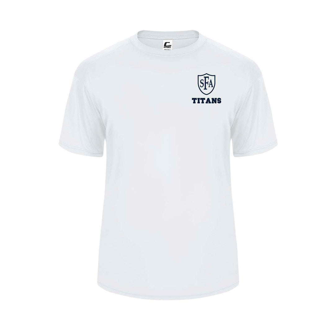 St. Francis of Assisi School Spirit Performance Short Sleeve T-shirt w/ Left Crest Titans Logo 