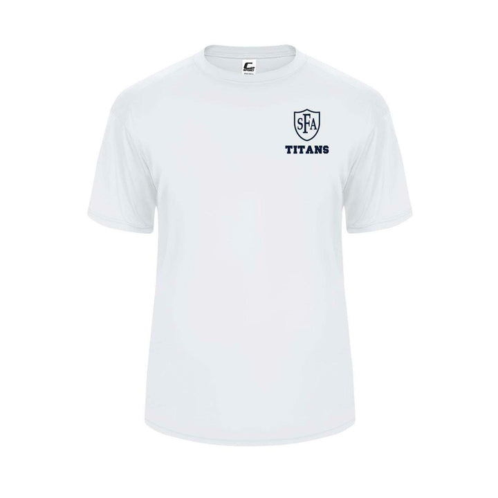 St. Francis of Assisi School Spirit Performance Short Sleeve T-shirt w/ Left Crest Titans Logo 