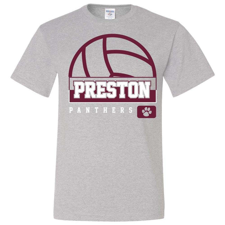 Preston High School Team Short Sleeve T-Shirt w/ Volleyball Logo 