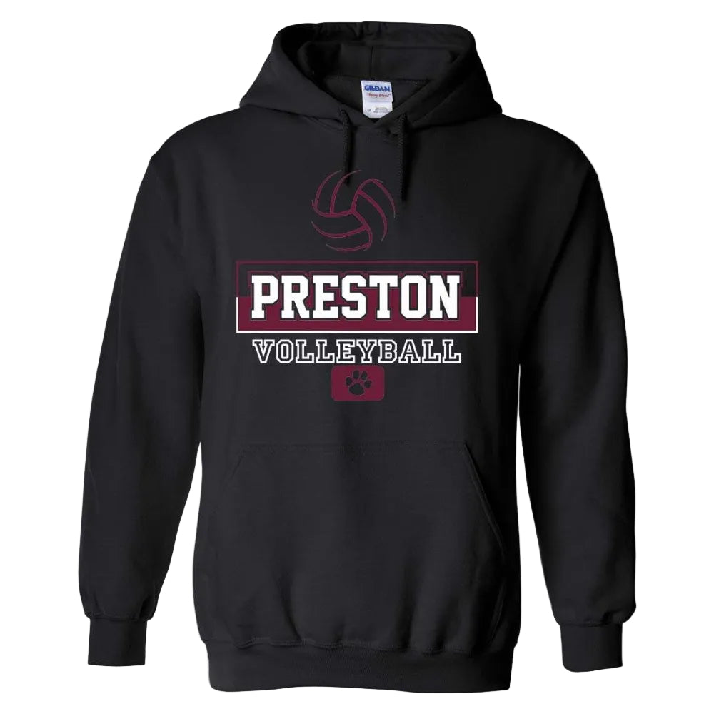 Preston High School Team Pullover Hoodie w/ Volleyball Logo 