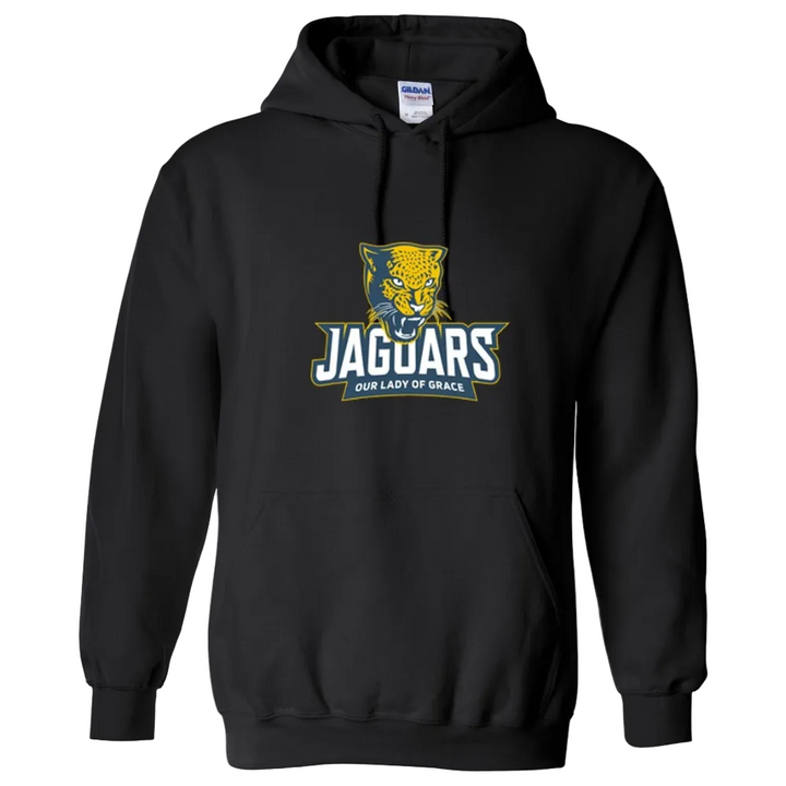 Our Lady of Grace School Spirit Pullover Hoodie w/ Full Color Jaguar Logo 