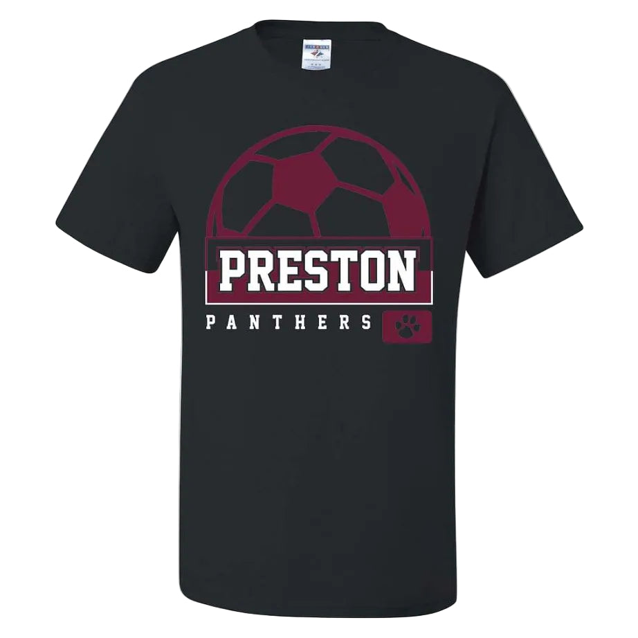 Preston High School Team Short Sleeve T-Shirt w/ Soccer Logo 