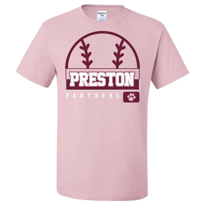 Preston High School Team Short Sleeve T-Shirt w/ Softball Logo 