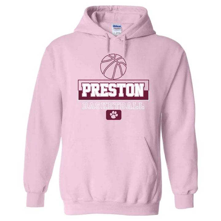 Preston High School Team Pullover Hoodie w/ Basketball Logo 