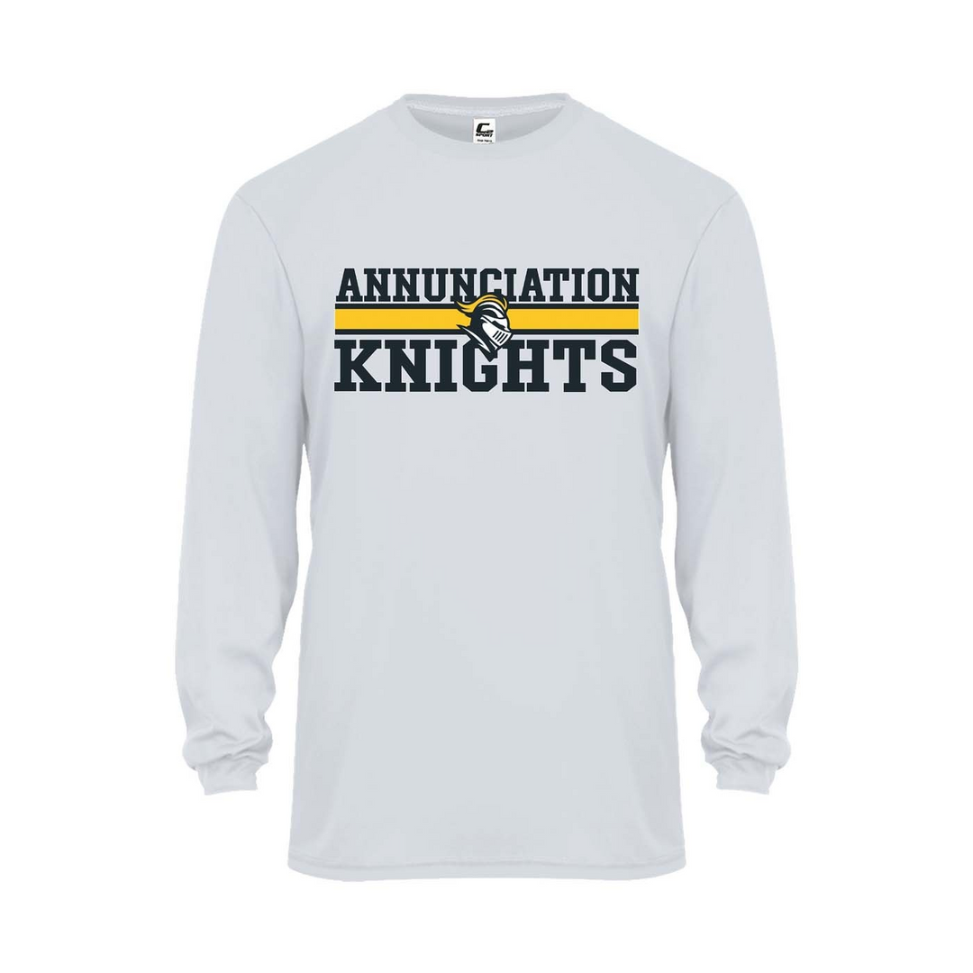 Annunciation School Spirit Performance Long Sleeve T-shirt w/ Knights Logo 