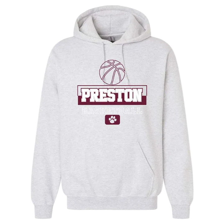 Preston High School Team Pullover Hoodie w/ Basketball Logo 