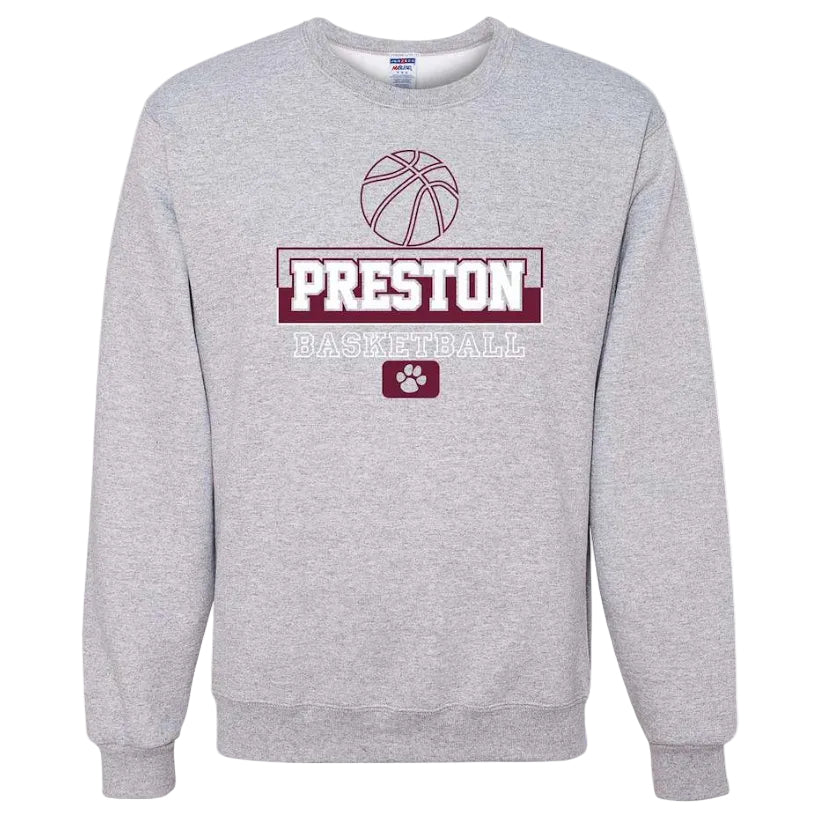 Preston High School Team Sweatshirt w/ Basketball Logo 