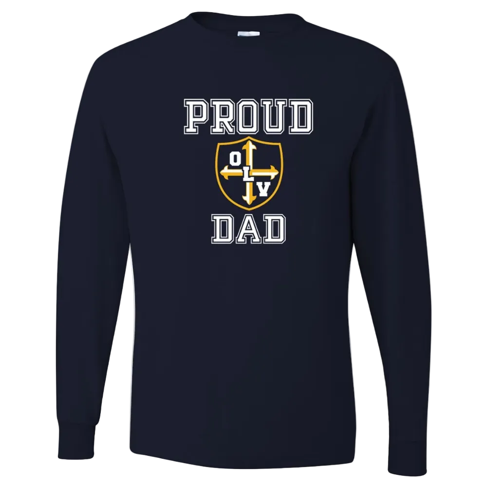 Our Lady of Victory School Spirit Long Sleeve T-shirt w/ Proud Dad Logo 