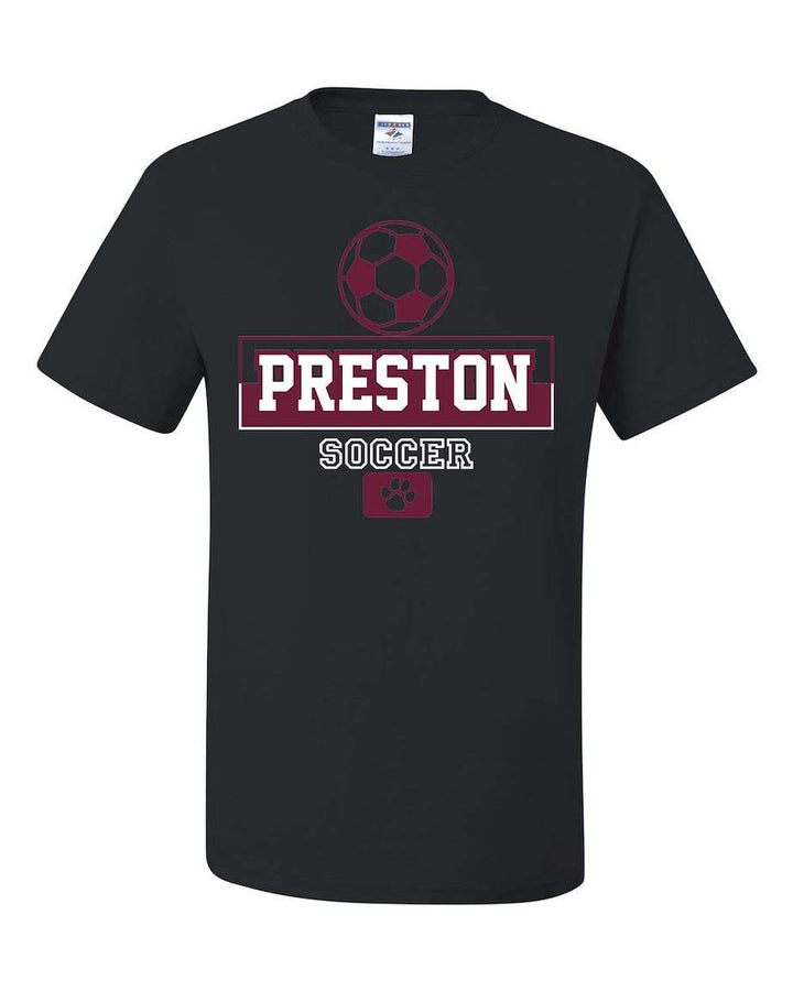 Preston High School Team Short Sleeve T-Shirt w/ Soccer Logo 