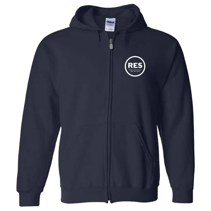 Resurrection School Spirit Zip Hoodie w/ Small White RES Logo 
