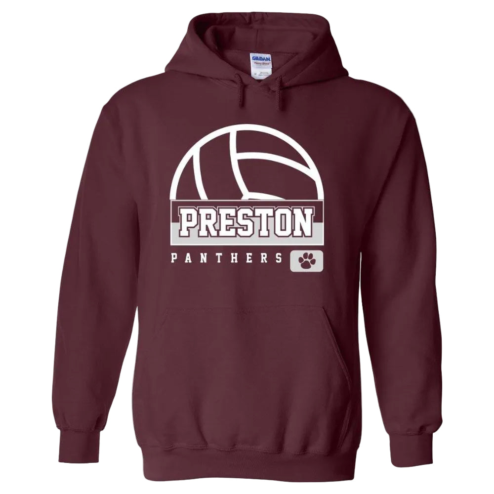 Preston High School Team Pullover Hoodie w/ Volleyball Logo 