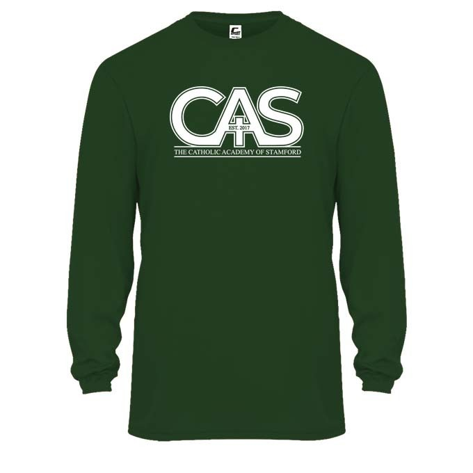 Catholic Academy of Stamford Spirit Performance Long Sleeve T-shirt w/ Spirit Logo 