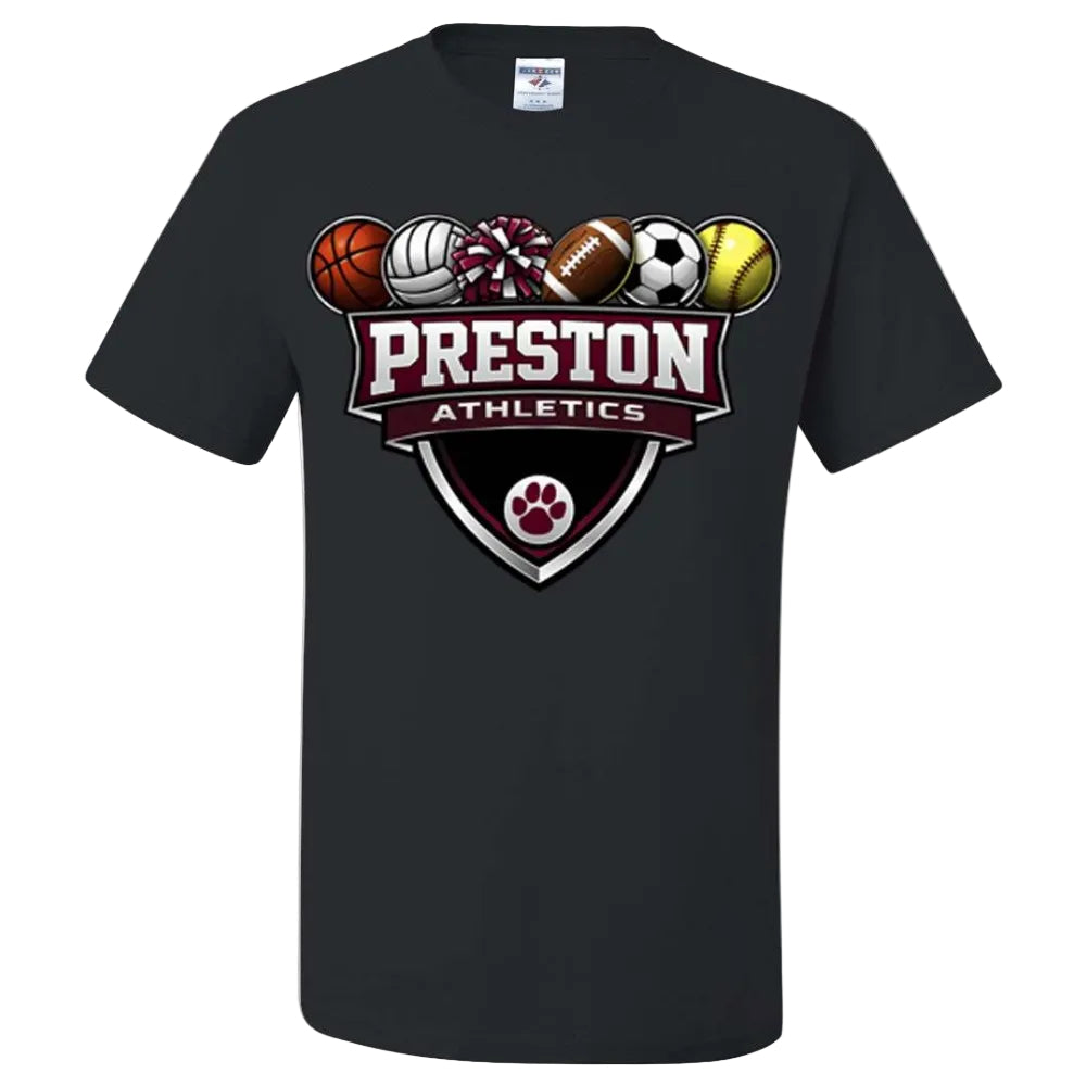 Preston High School Team Short Sleeve T-Shirt w/ Athletics Logo 