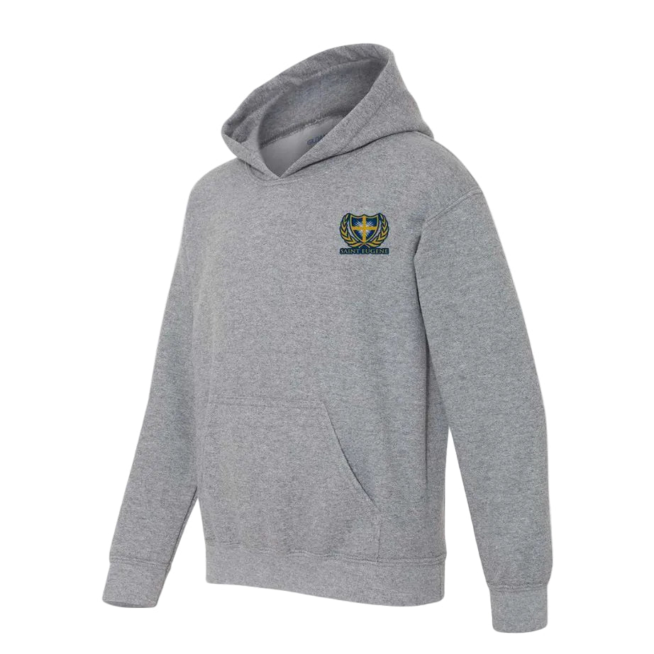St. Eugene School Spirit Pullover Hoodie w/ School Crest Logo 