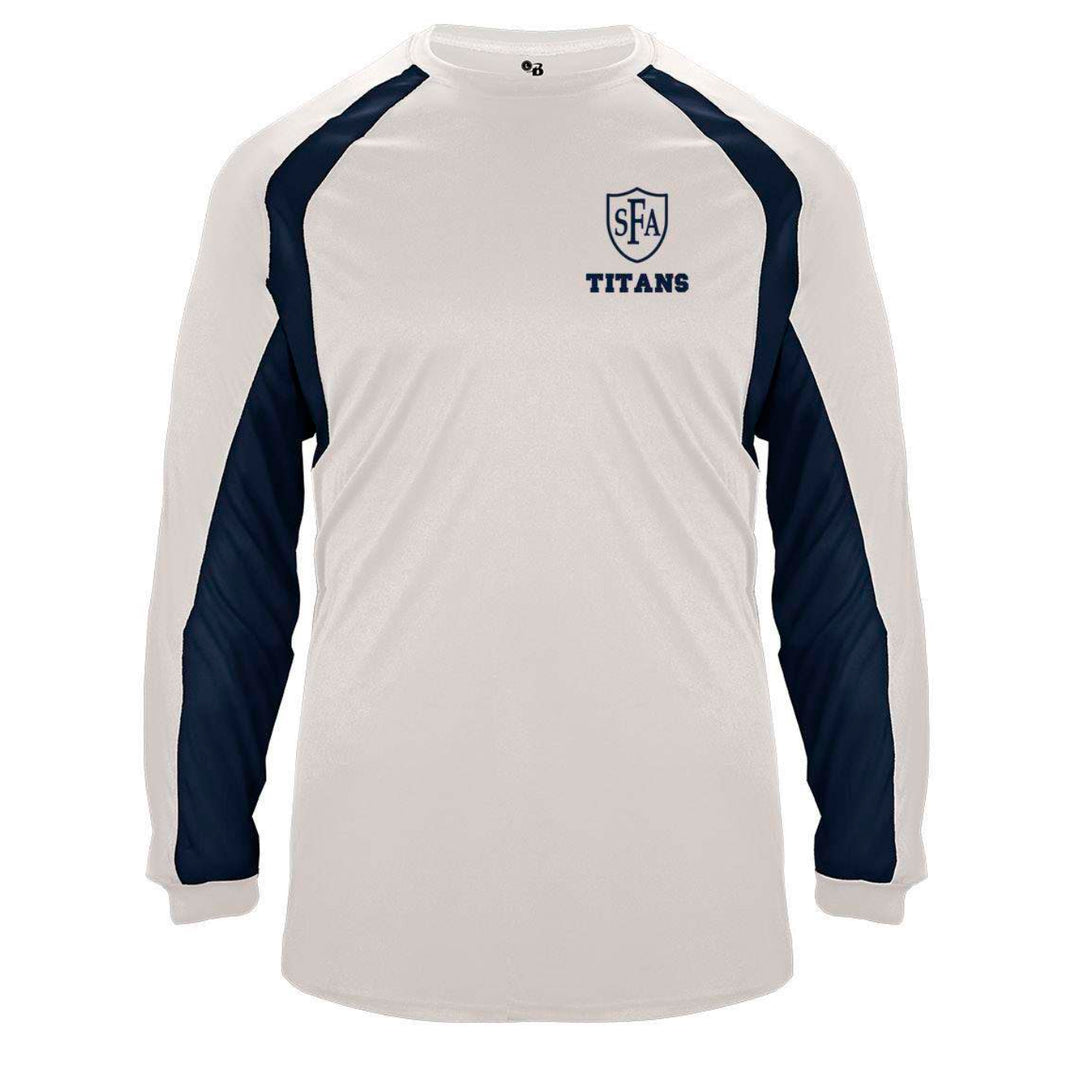 St. Francis of Assisi School Spirit Hook Long Sleeve T-shirt w/ Left Crest Titans Logo 