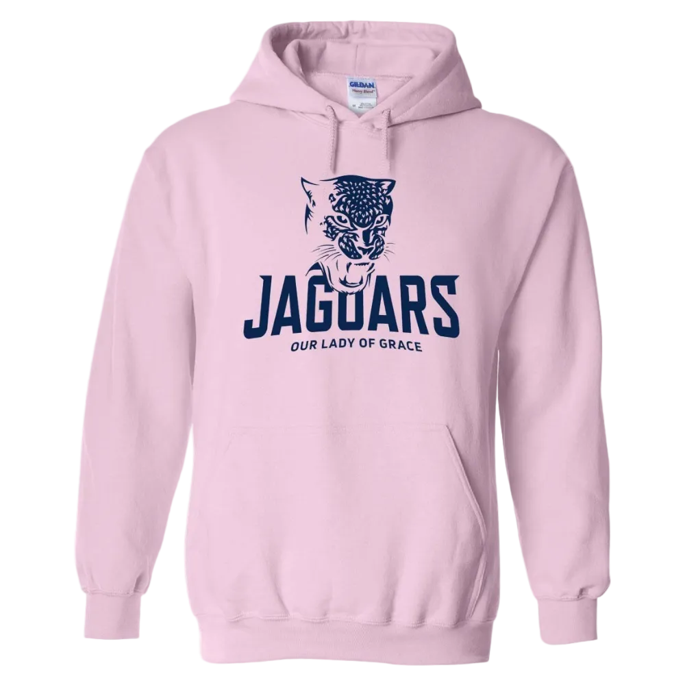 Our Lady of Grace School Spirit Pullover Hoodie w/ Navy Jaguar Logo 