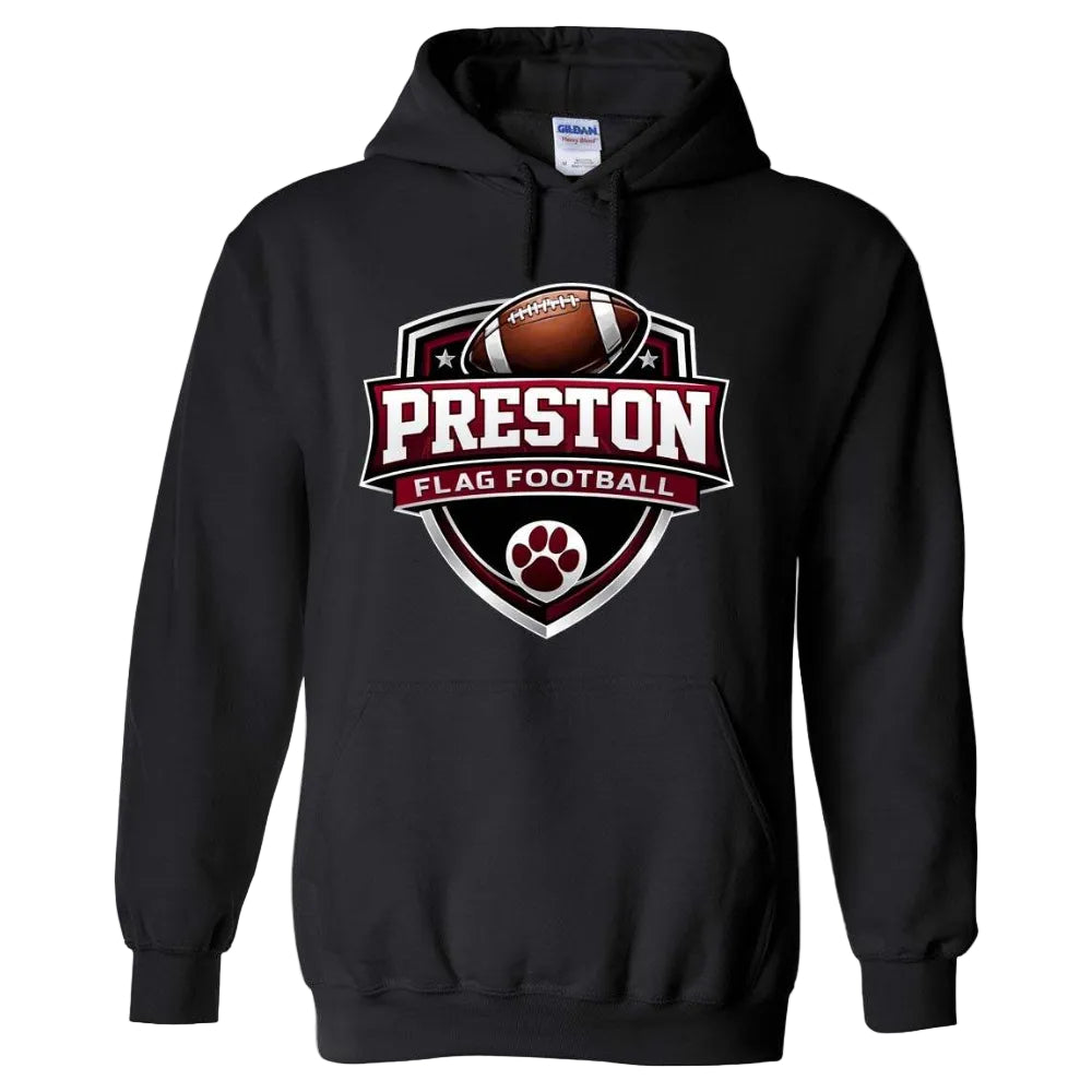 Preston High School Team Pullover Hoodie w/ Flag Football Logo 