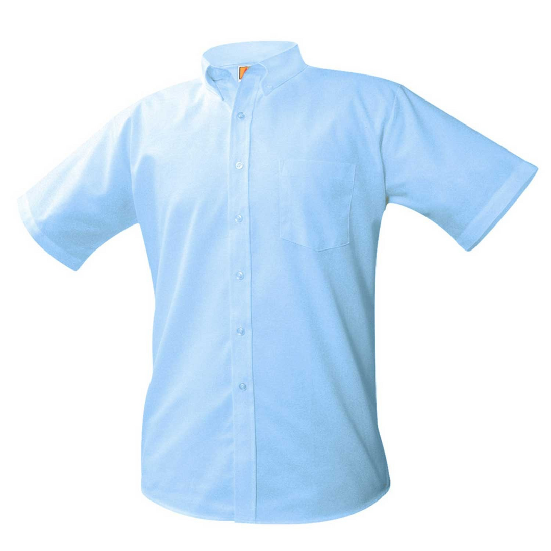 Oxford Light Blue Short Sleeve Button Down Dress Shirt