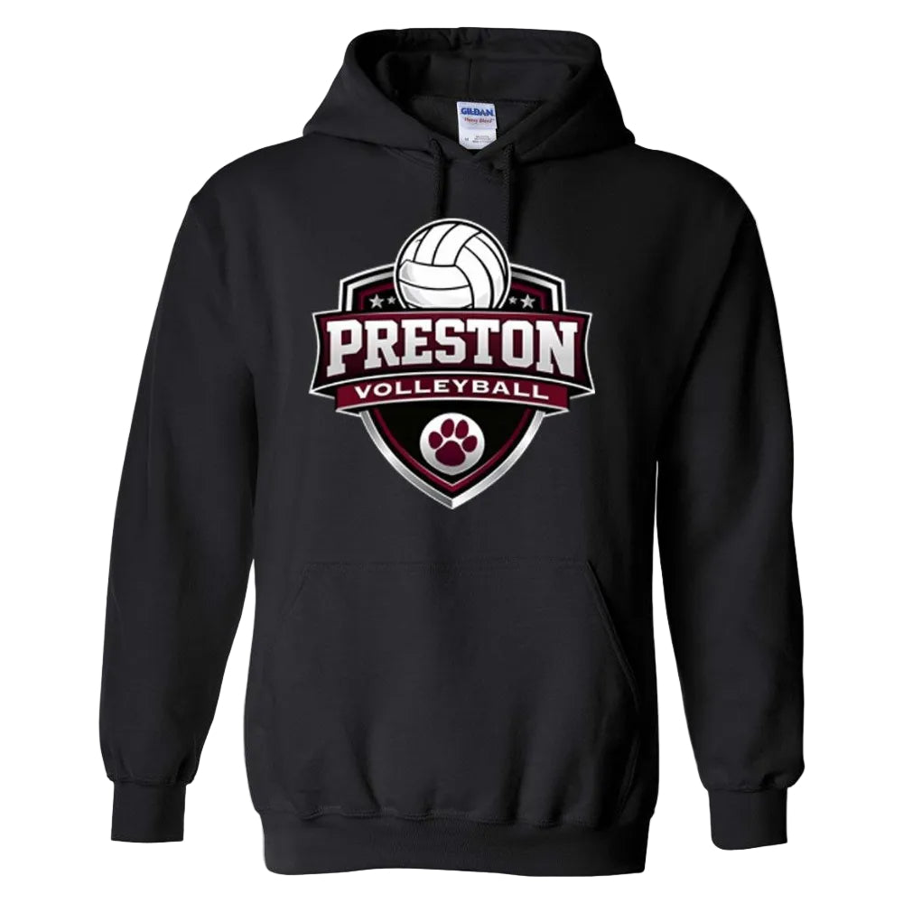 Preston High School Team Pullover Hoodie w/ Volleyball Logo 