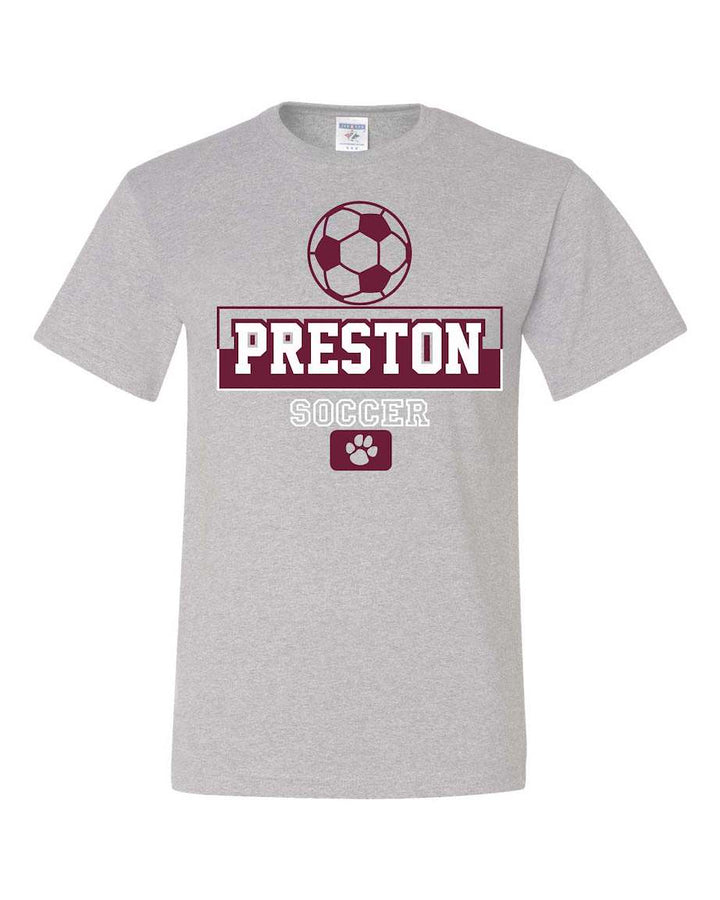 Preston High School Team Short Sleeve T-Shirt w/ Soccer Logo 