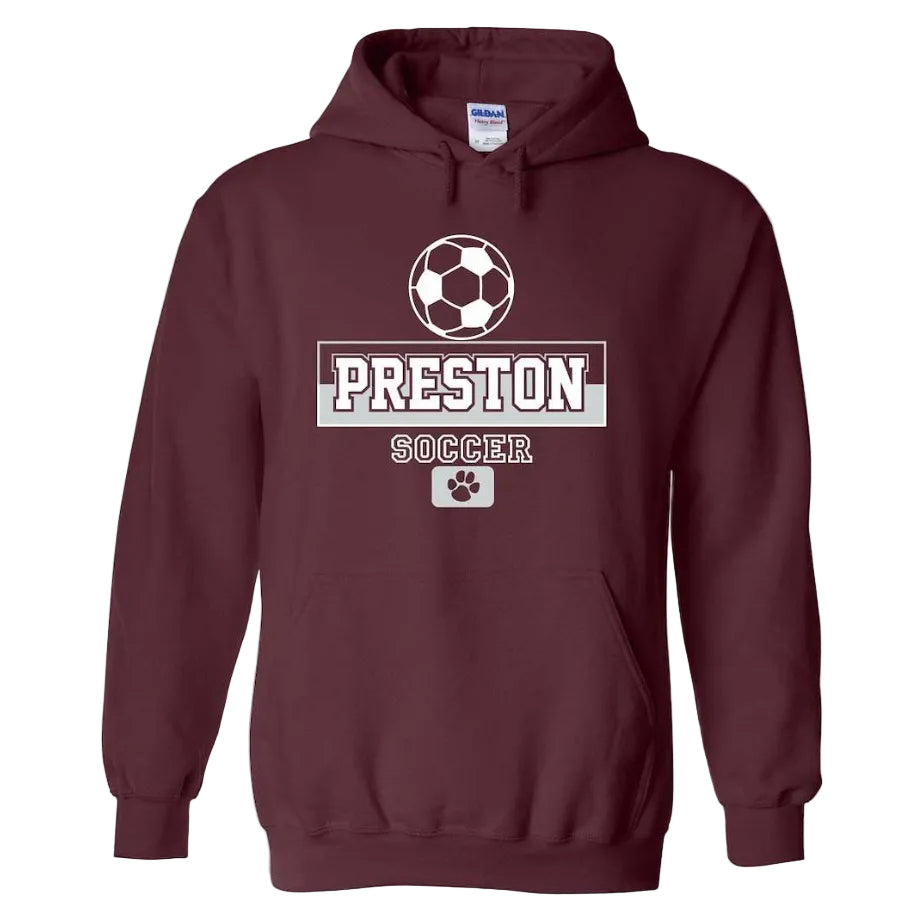 Preston High School Team Pullover Hoodie w/ Soccer Logo 