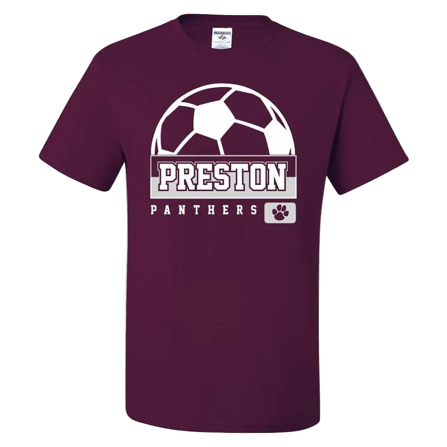 Preston High School Team Short Sleeve T-Shirt w/ Soccer Logo 