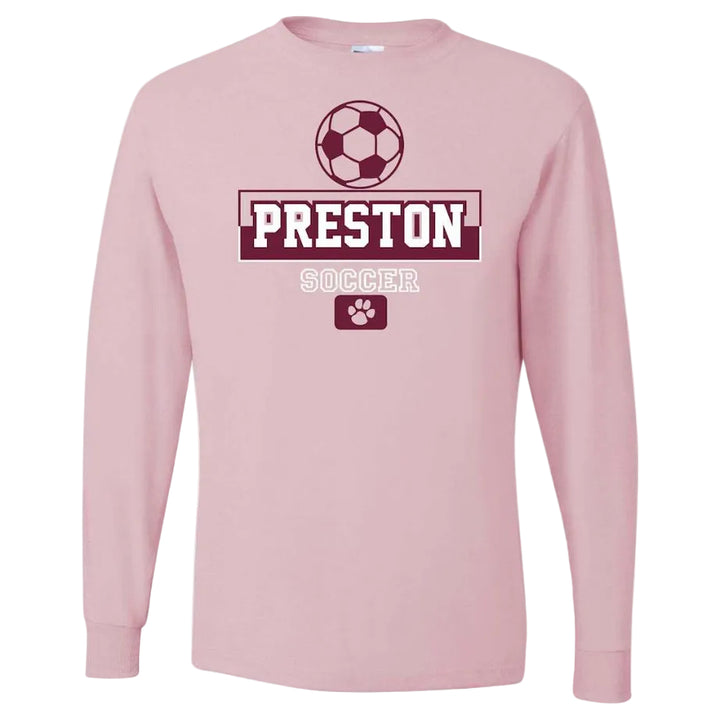 Preston High School Team Long Sleeve T-shirt w/ Soccer Logo 