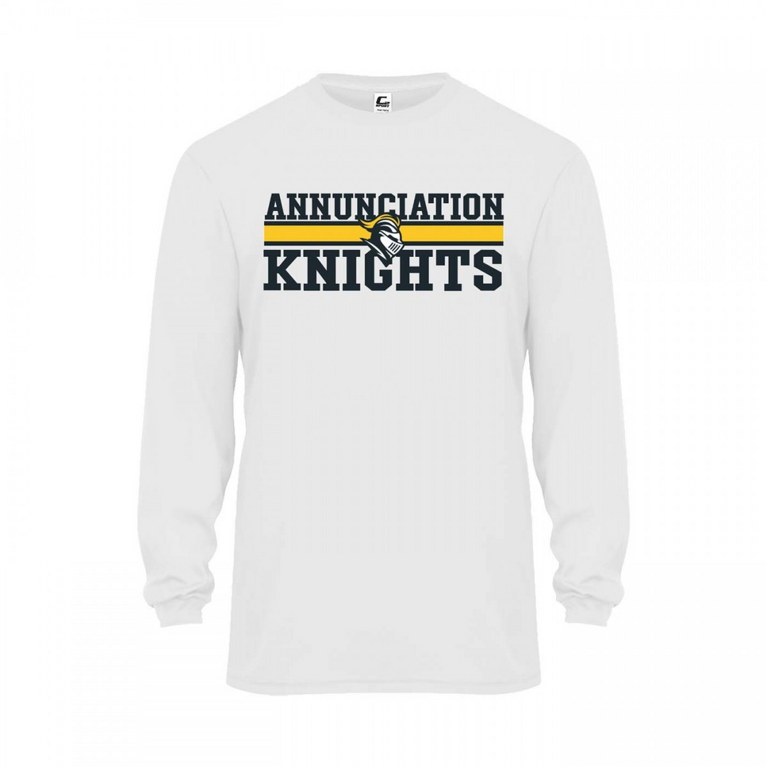 Annunciation School Spirit Performance Long Sleeve T-shirt w/ Knights Logo 