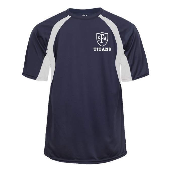 St. Francis of Assisi School Spirit Hook Short Sleeve T-shirt w/ Left Crest Titan Logo 