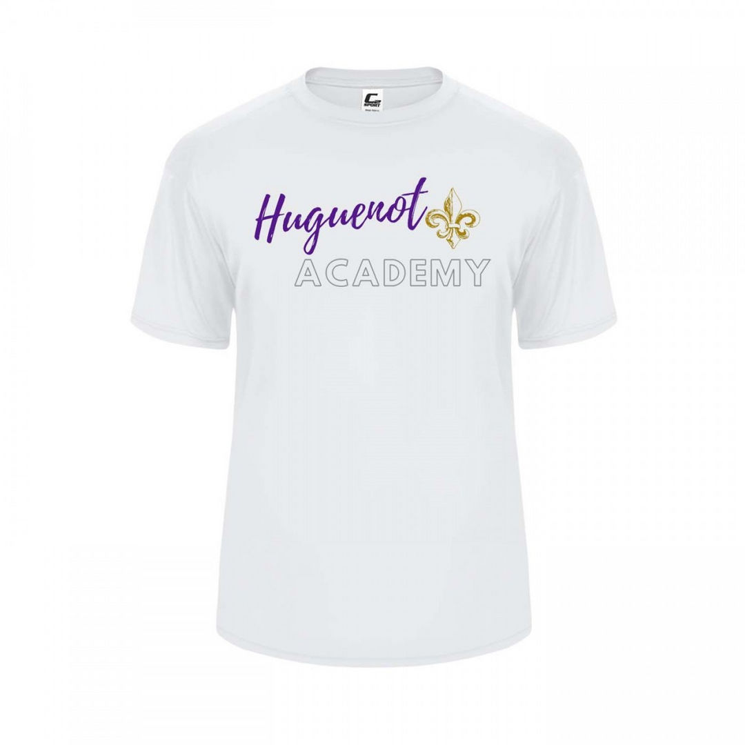 Huguenot Academy Spirit Performance Short Sleeve T-shirt w/ Logo 
