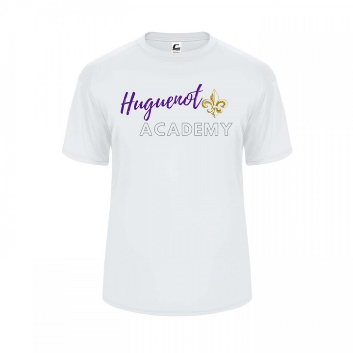 Huguenot Academy Spirit Performance Short Sleeve T-shirt w/ Logo 