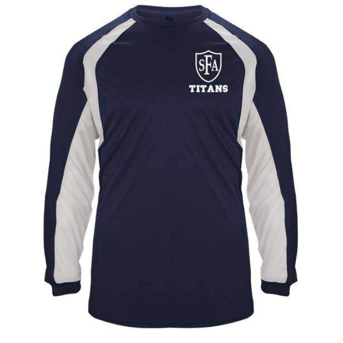 St. Francis of Assisi School Spirit Hook Long Sleeve T-shirt w/ Left Crest Titans Logo 