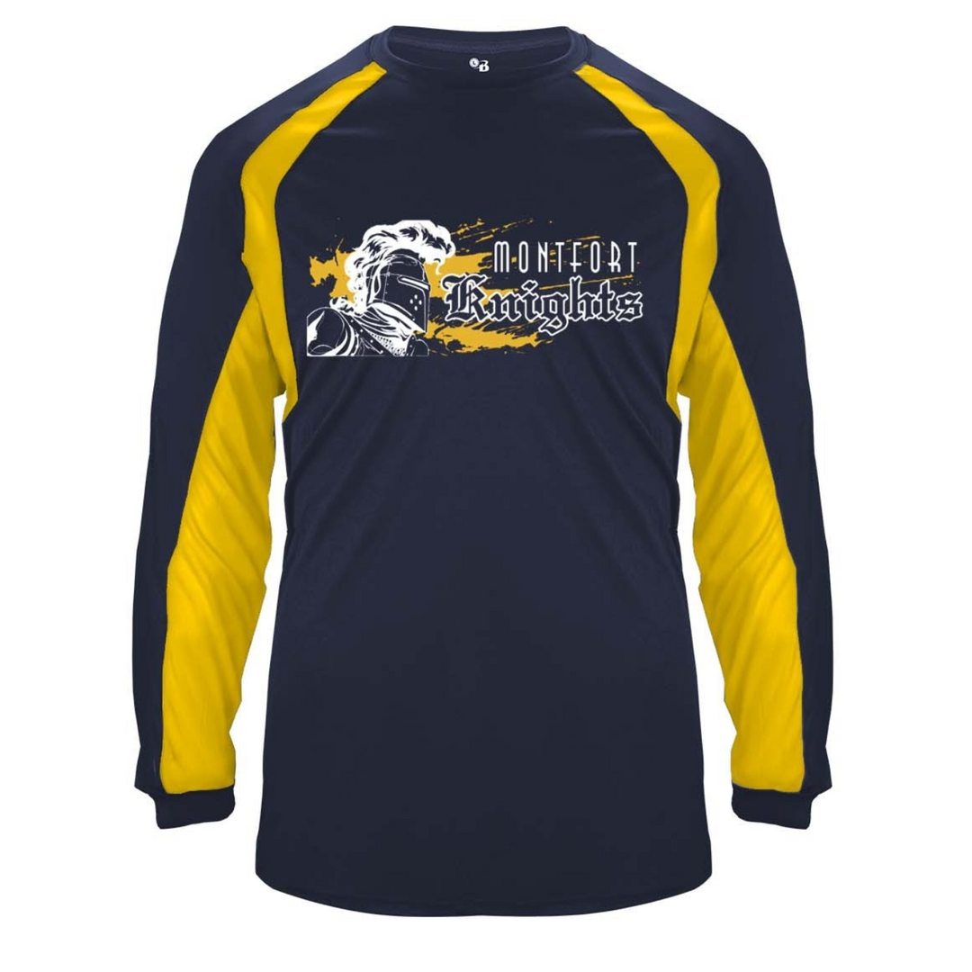 The Montfort Academy Spirit Hook Long Sleeve T-shirt w/ Iron Helm Logo 