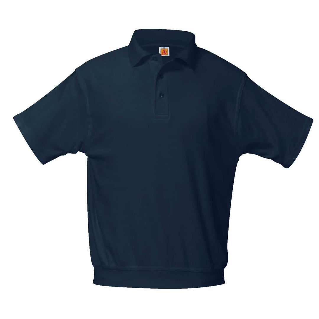 Jersey Dark Navy Knit Short Sleeve Polo Overshirt