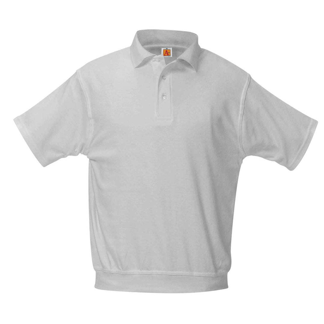 Jersey Ash Grey Knit Short Sleeve Polo Overshirt