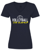 Immaculate Heart of Mary School Team V-neck Short Sleeve T-Shirt w/ Volleyball Mom Logo 