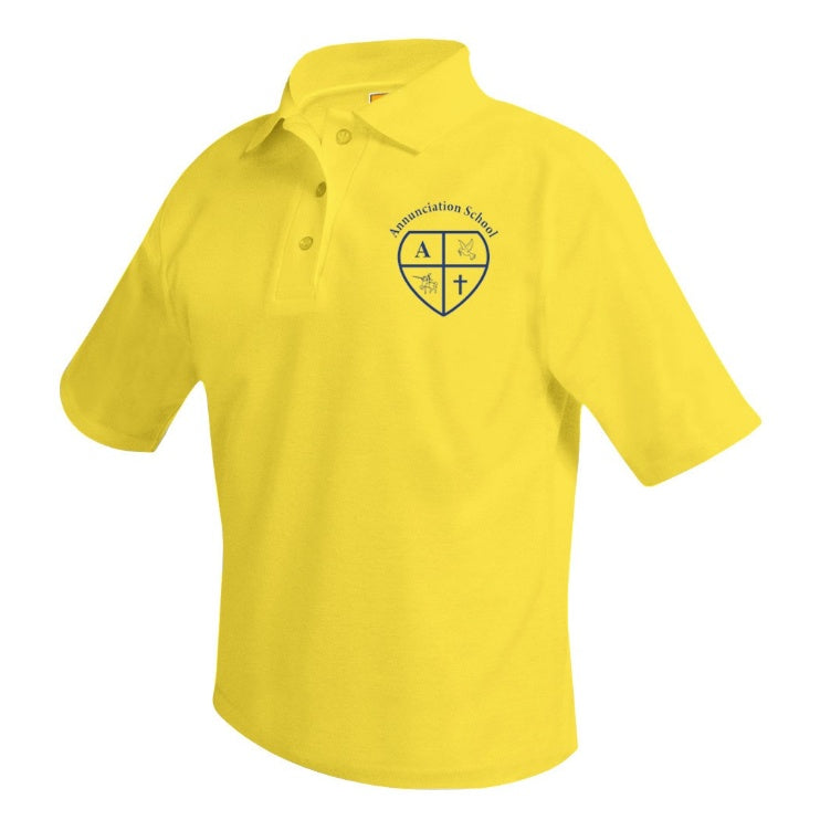 Annunciation School Yellow Short Sleeve Polo w/ Logo