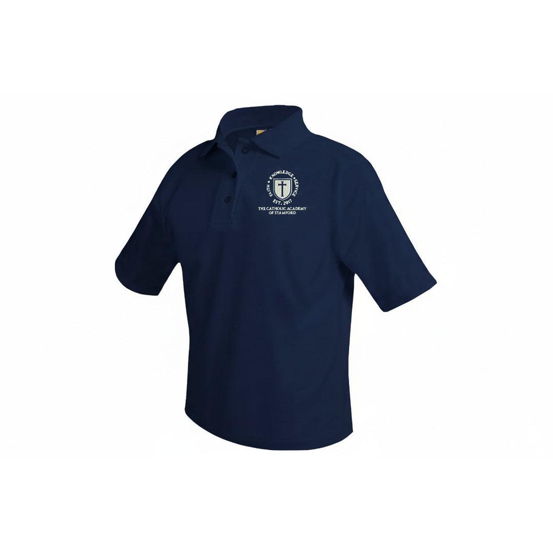 Catholic Academy of Stamford Dark Navy Short Sleeve Polo w/ Logo