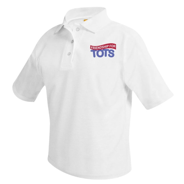 Friendship for Tots White Short Sleeve Polo w/ Logo