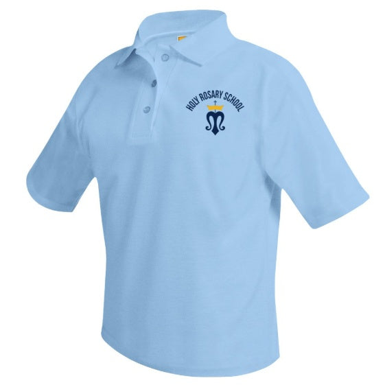Holy Rosary School Light Blue Short Sleeve Polo w/ Logo