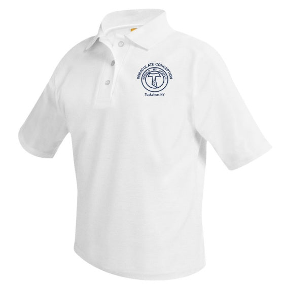 Immaculate Conception School White Short Sleeve Polo w/ Logo