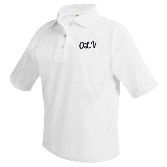 Our Lady of Victory School White Short Sleeve Polo w/ Logo