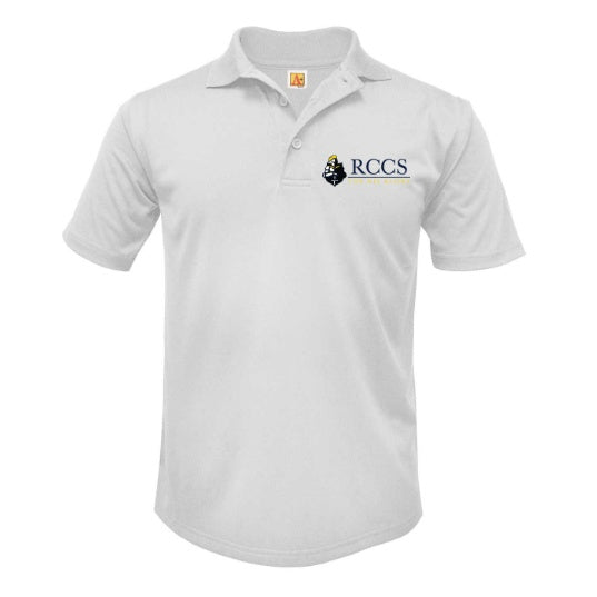 Rutherford County Christian School White Short Sleeve Polo w/ Logo