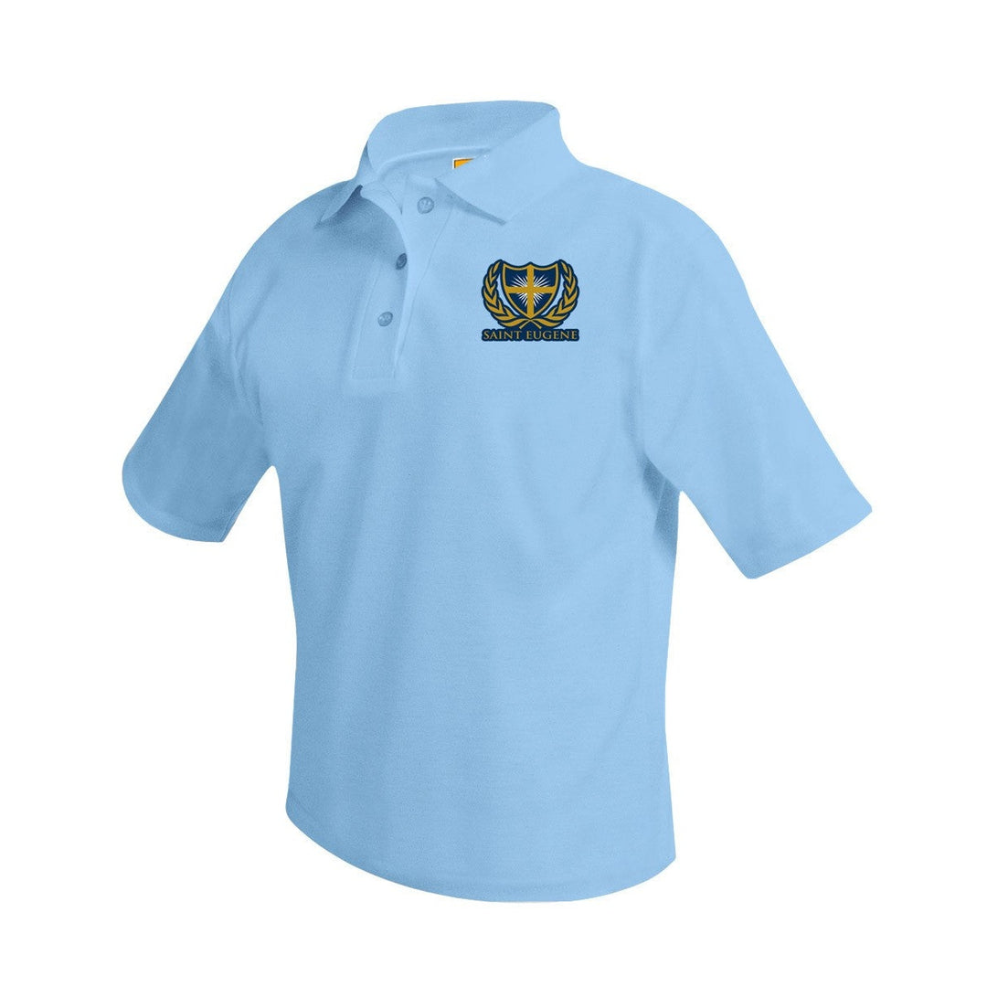 St. Eugene School Light Blue Short Sleeve Polo w/ Logo