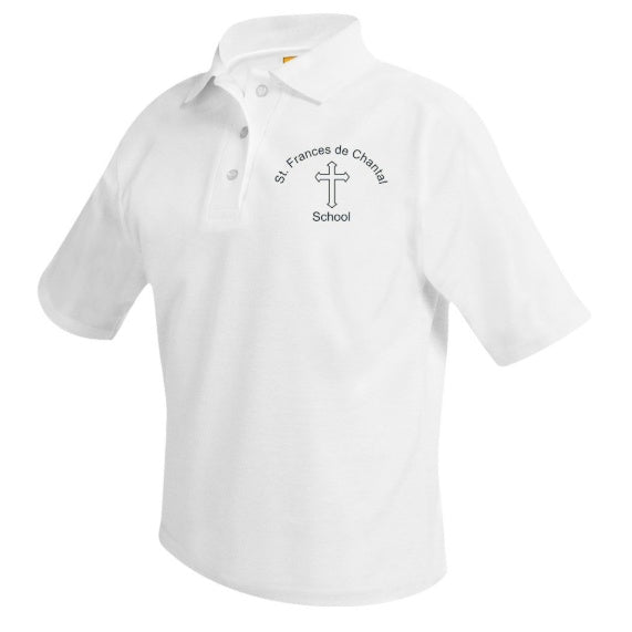 St. Frances de Chantal School White Short Sleeve Polo w/ Logo